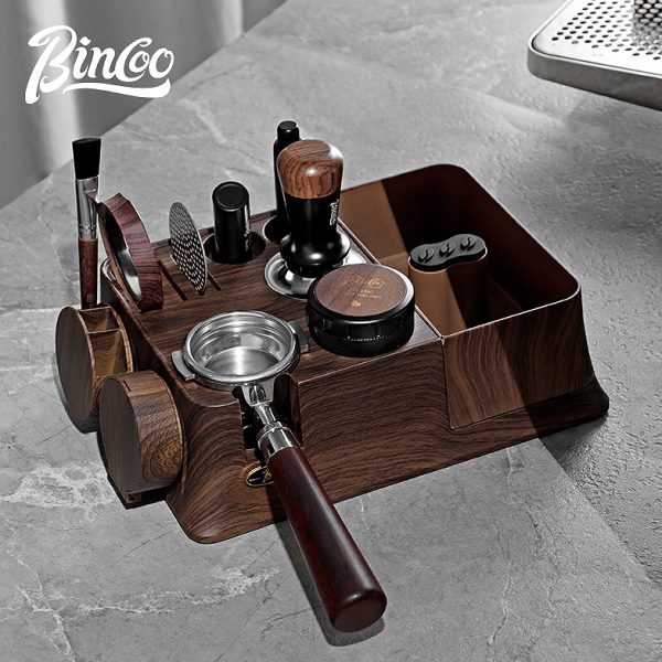 Bincoo咖啡压粉底座渣桶一体布粉器压粉锤手柄咖啡器具工具收纳座