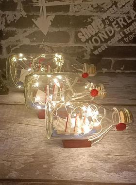 帆船漂流瓶摆件学生送礼工艺品船中瓶子玻璃瓶教师节礼物