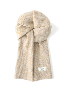 FREERABBITⅡ羊毛款韩系温柔风简约纯色软糯针织围脖秋冬保暖围巾