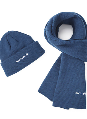 freerabbit II保暖围巾帽子两件套百搭针织帽连体 绒线围脖套装