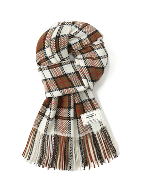 FREERABBITⅡ韩版编织田字格流苏披肩围脖秋冬仿羊绒加厚防寒围巾