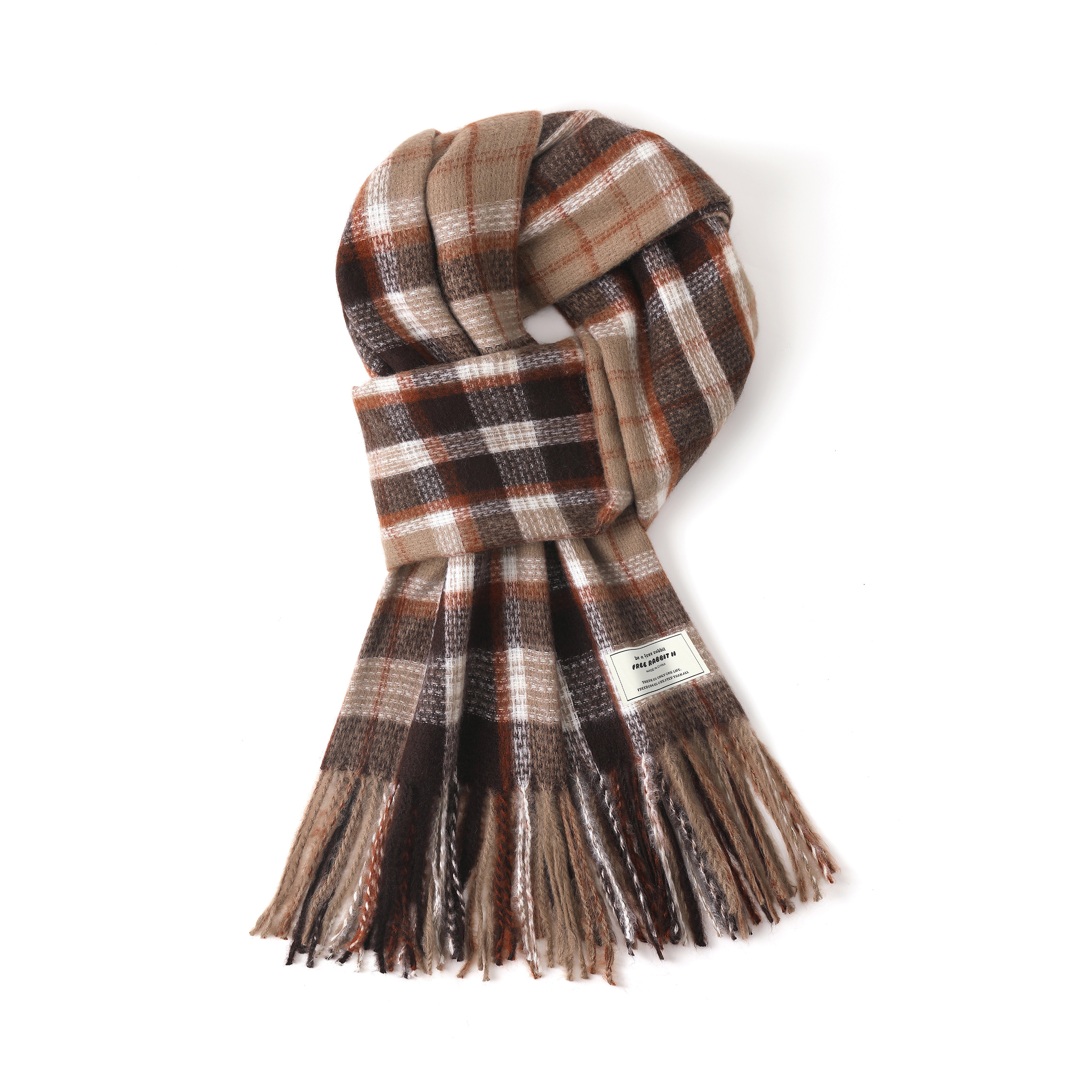FREE RABBITⅡ 复古风格子保暖披肩围脖秋冬季韩版百搭防寒围巾
