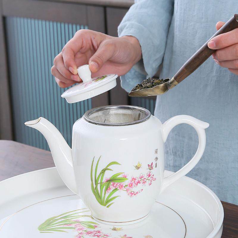 小清新陶瓷茶具整套家用中式现代简约大号带把手柄茶杯茶壶套装