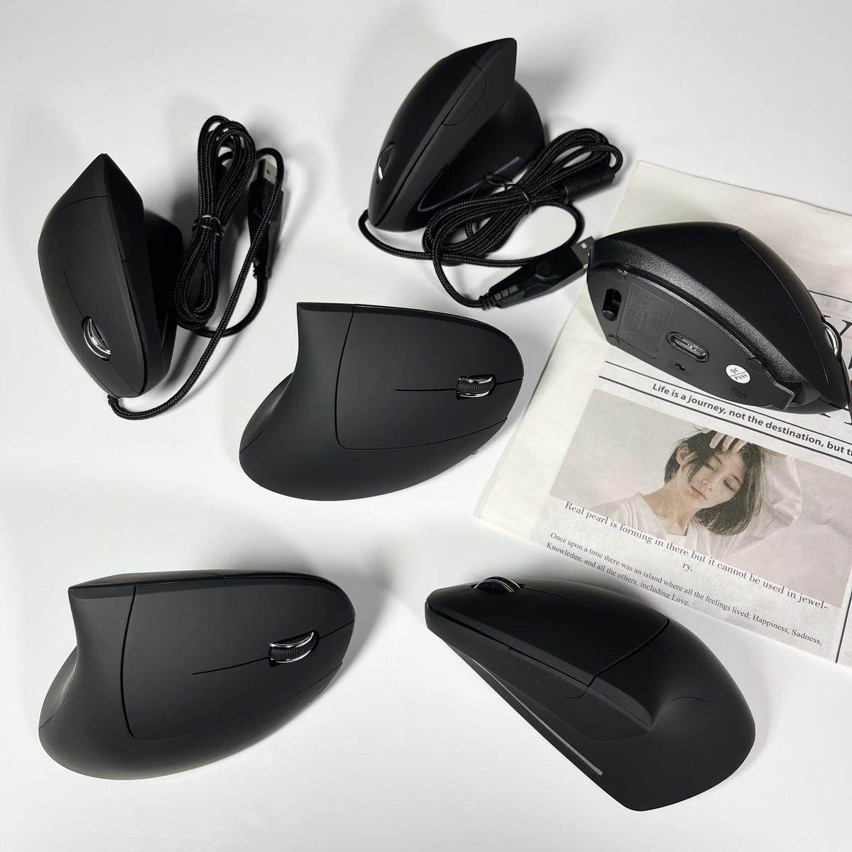 人体工学无线有线鼠标电脑垂直侧握立式可充电笔记本台式电脑鼠标