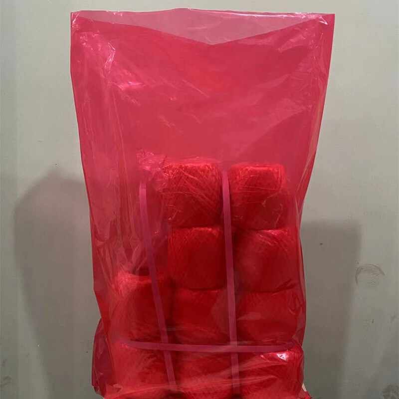 PE高压红色平口袋60*100加厚大号塑料包装袋大红喜庆袋汽配袋50只
