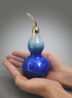 全铜葫芦摆件紫气东来紫色黄铜开口空心葫芦客厅摆设装饰家用礼品