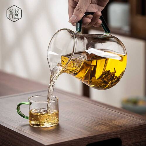 大容量月牙公道杯玻璃壶一体过滤分茶器泡茶杯冲茶器家用过滤茶壶