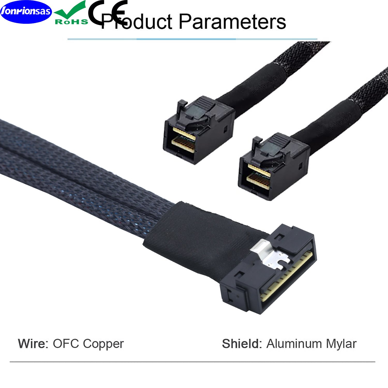 PCIE Slimline LP Low profileSFF-8654 8I转2个SFF-8643连接线束