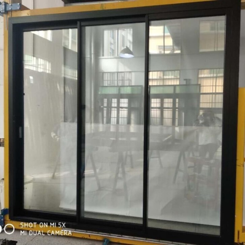 极窄推拉门铝合金玻璃门极窄边框三联动