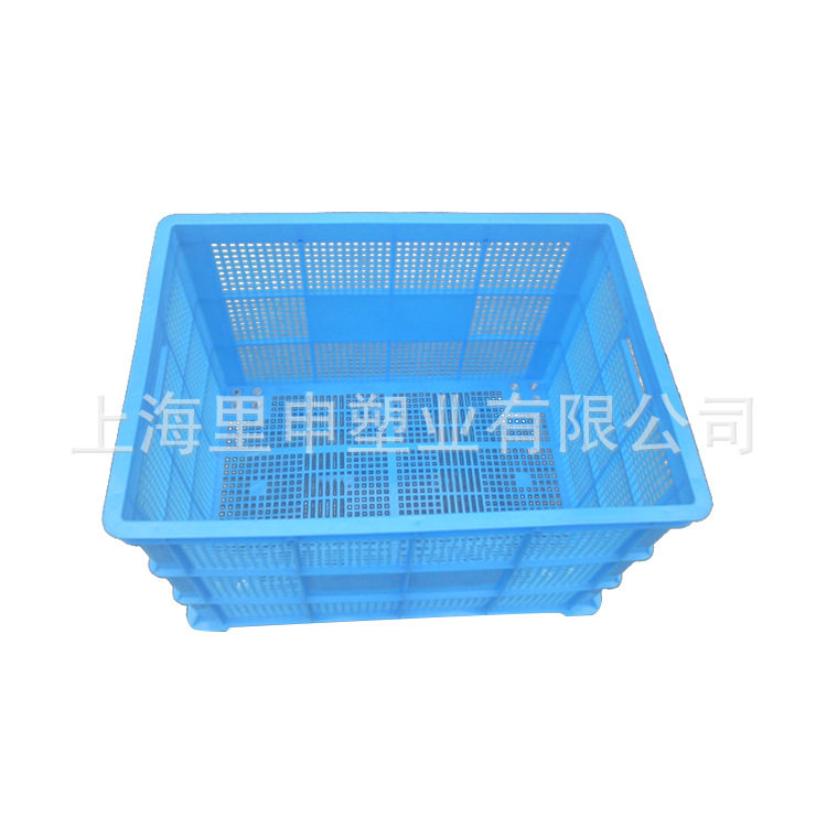 厂家直销880筐 蓝色加厚耐摔优质塑胶筐 网状塑胶筐 周转筐 上海
