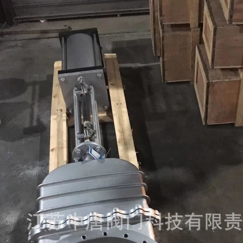 DMZ673F-16P不锈钢带盖安杆气动闸阀 单/双作用气动暗杆刀闸阀