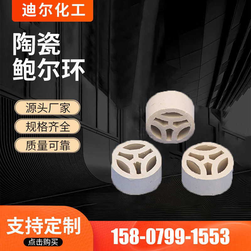 厂家供应陶瓷鲍尔环填料 鲍尔环拉西环三丫环填料 波纹散堆填料