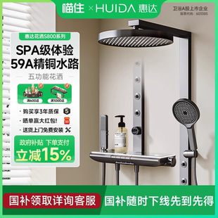精铜卫浴室喷头淋浴器S800 惠达增压家用大顶喷淋浴花洒套装