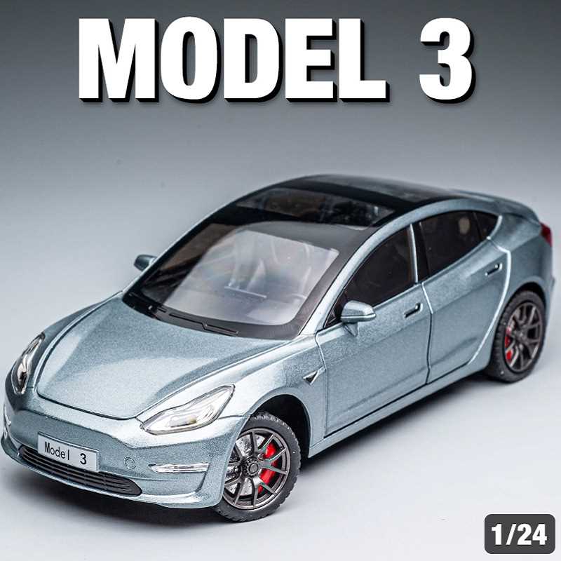 车致1:24特斯MODEL3合金车模大号仿真汽车模型儿童男孩玩具车