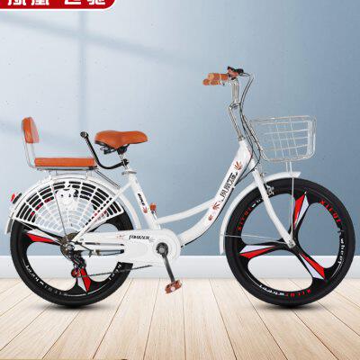 厂家夙凰飞驰自行车女士成人轻便上班代步大学生通勤车实心胎复古