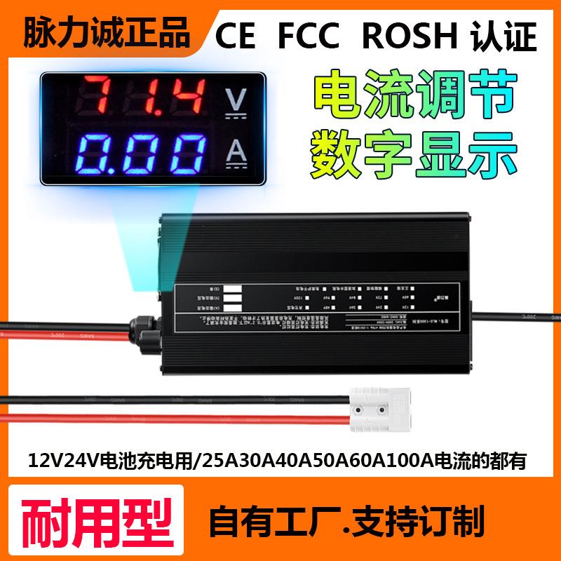 脉力诚电动推高车锂电池充电器12V24伏30A14.6V29.2V大功率快充