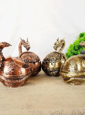 十二生肖烟灰缸龙头带盖防风防灰飞防烟味防摔家用办公室烟缸摆件