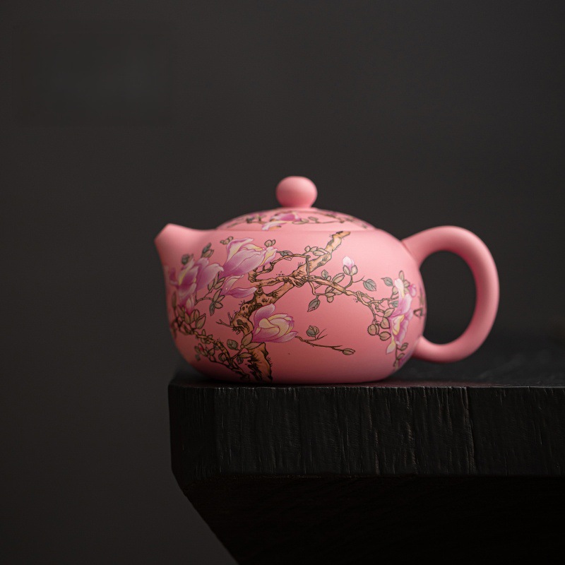 手工紫砂壶功夫茶具泡茶壶女士专用西施壶高颜值粉色泡茶器礼盒装