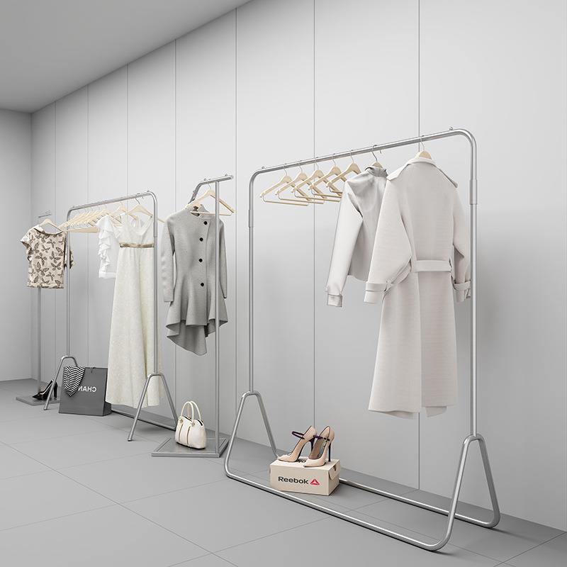 不锈钢服装架落地衣架男女装店货架童装衣服陈列架子服装店展示架