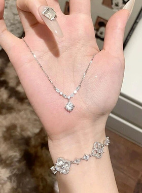 闪耀星河水滴之泪项链女