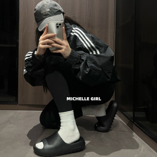 Michelle Girl高弹柔软EVA平底运动风耐脏耐磨情侣椰子一字拖鞋