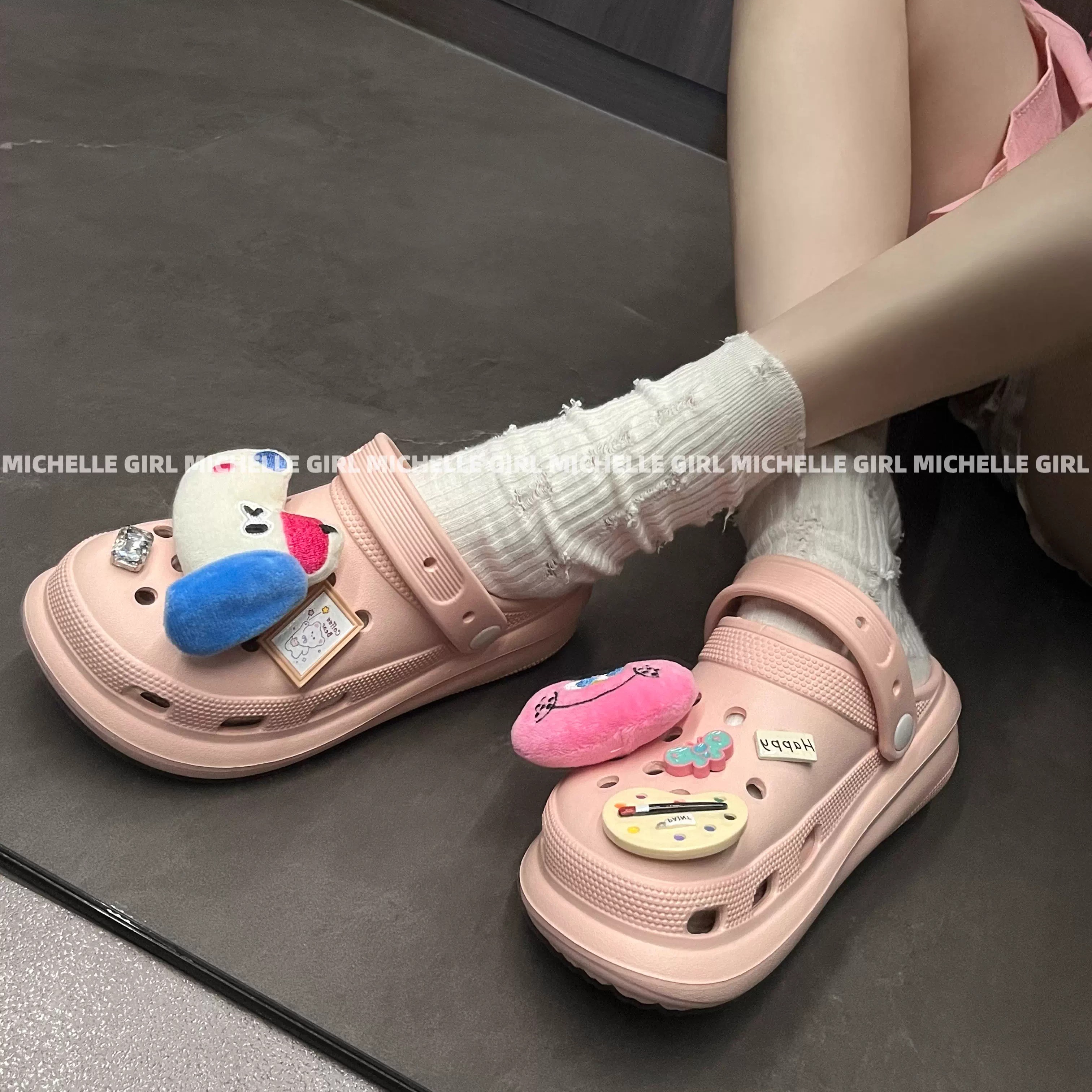 MG软萌EVA轻便画家小狗洞洞鞋女