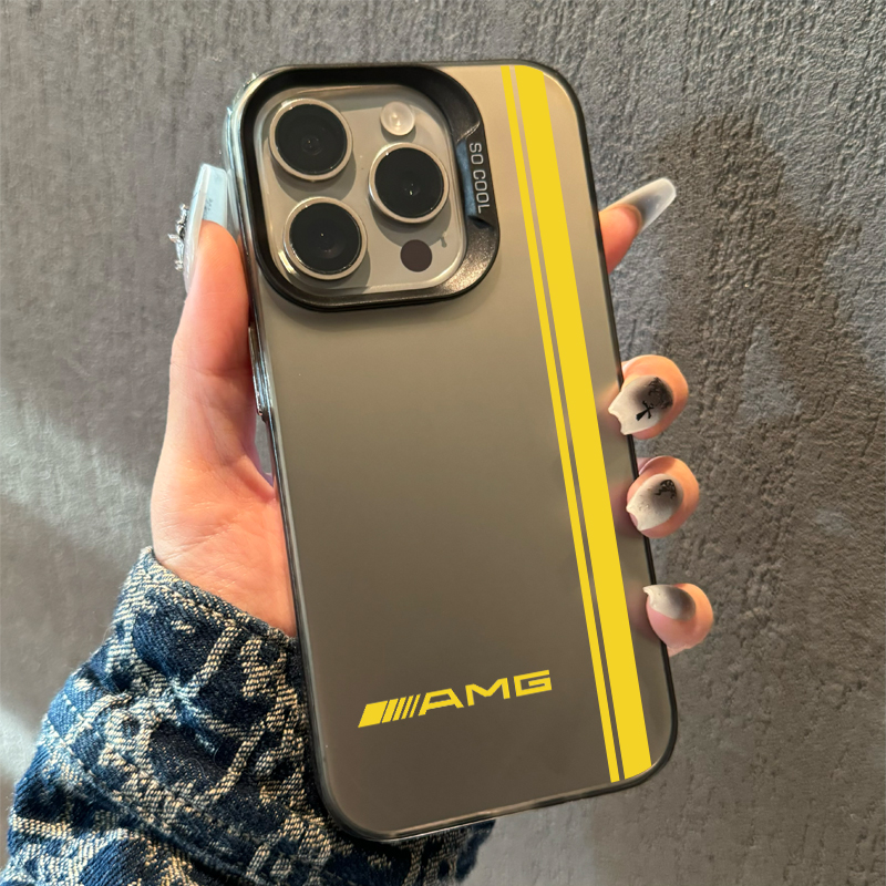 AMG手机壳iPhone14简约高档16promax小米15华为pura70哑光nova13个性跑车男款oppofindx8适用vivox200promini