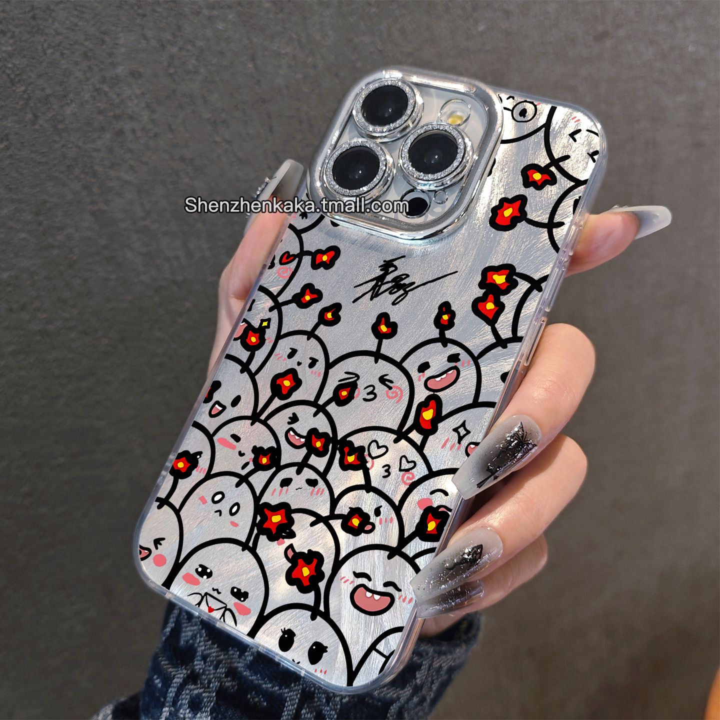 苹果17华晨宇黑煤球手机壳适用16promax粉丝专属opporeno13新款小众Findx8/vivos20华为pura80小米15带镜头膜