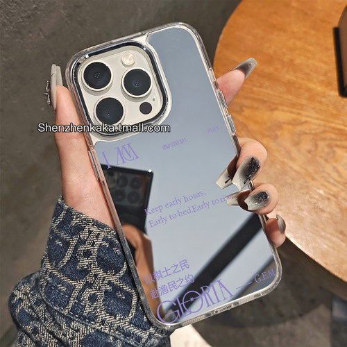 邓紫棋GEM苹果17手机壳镜面opporeno16简约轻奢女findx9pro适用小米14时尚潮流华为mate80带补妆镜子15promax