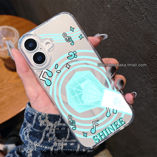 SHINEE手机壳iPhone16Pro磁吸粉丝应援棒15plus明星周边14promax高级女苹果13好看透明轻薄防摔ip13xs保护套