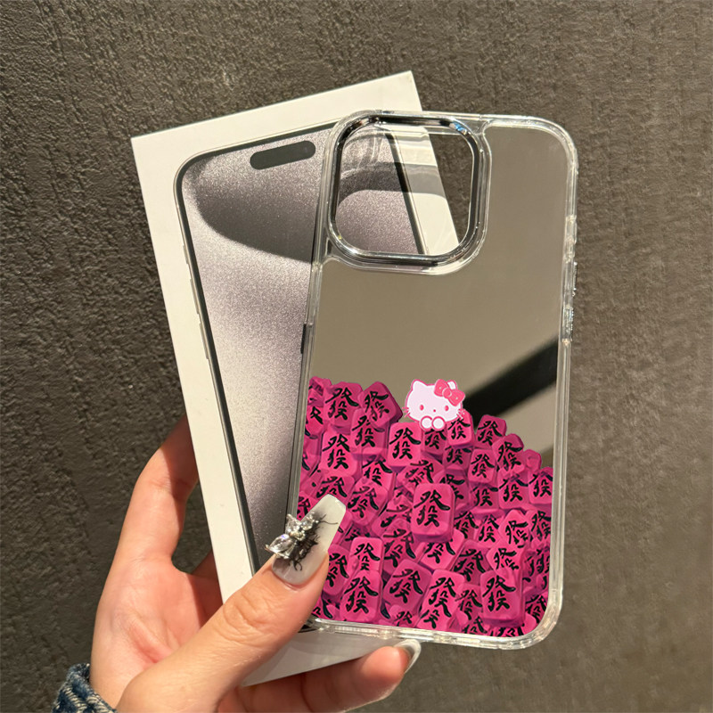 日韩轻奢华为pura80苹果17凯蒂猫手机壳镜面16promax简约高级女mate50麻将发iPhone13小众不撞款适用ip12硬壳,3C数码配件,手机保护套/壳,淘宝优惠券,粉丝福利购,淘宝优惠卷