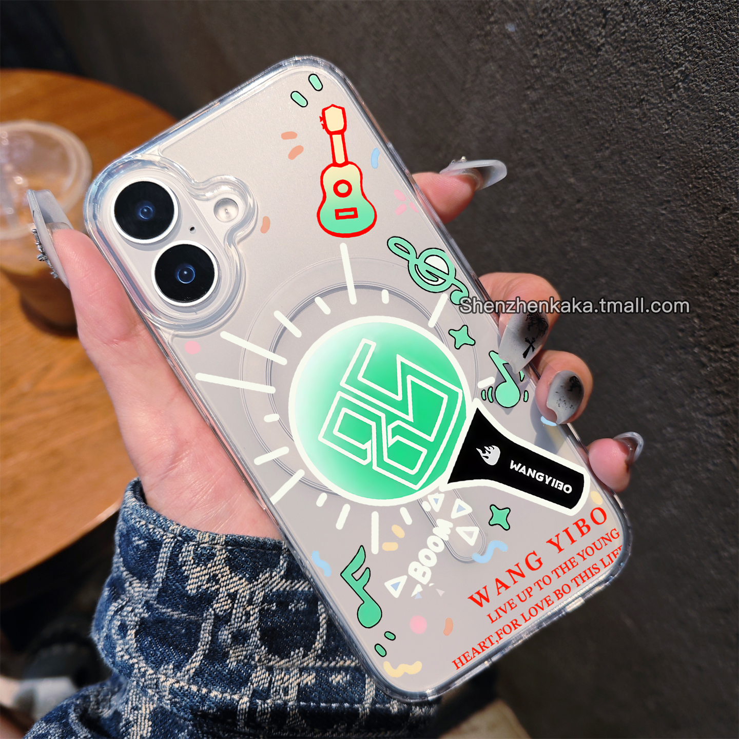 苹果17王一博手机壳粉丝应援棒iPhone16Pro磁吸15plus明星周边14promax新款好看女透明轻薄防摔ip13/xs保护套