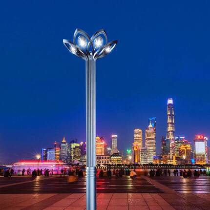 户外莲花造型8米10米路灯镀锌钢材LED景观灯道路公园广场装饰灯具