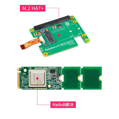 树莓派AI Kit人工智能套件Hailo8l 13Tops算力 M.2 hat  PI5 CM4