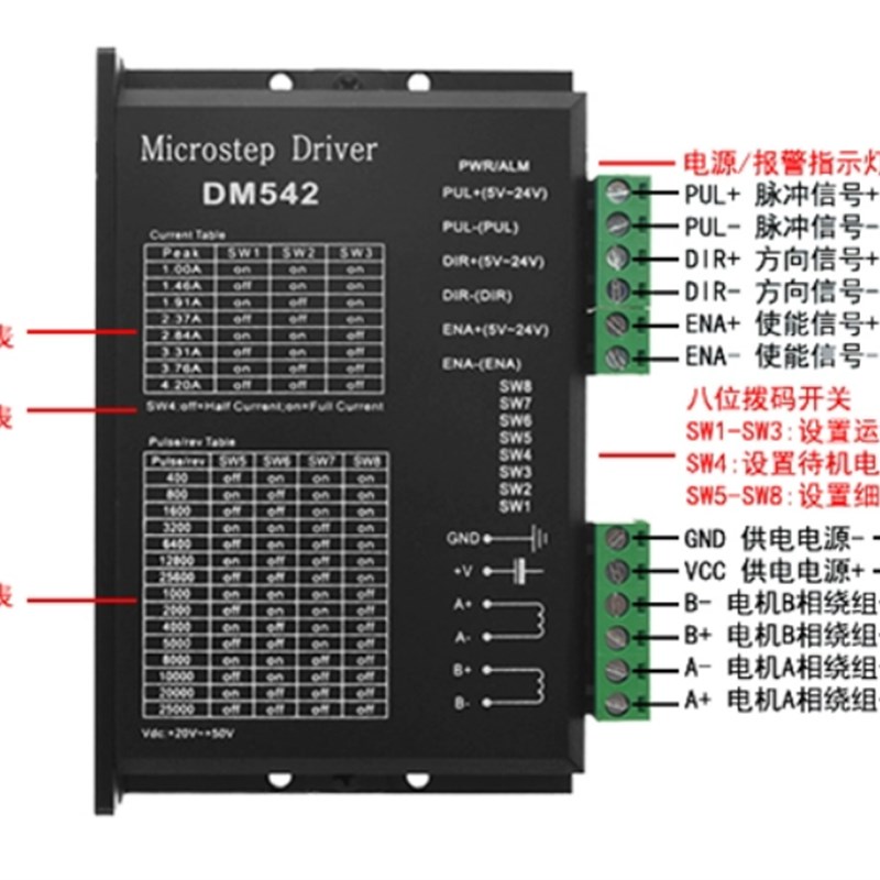 42/57/86步进马达驱动器控制器多规格C4A-6A驱动器 二相四线TB660