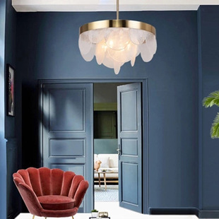 后现代简约北欧设计师创意个性客厅卧室样板房间轻奢玻璃片吊灯