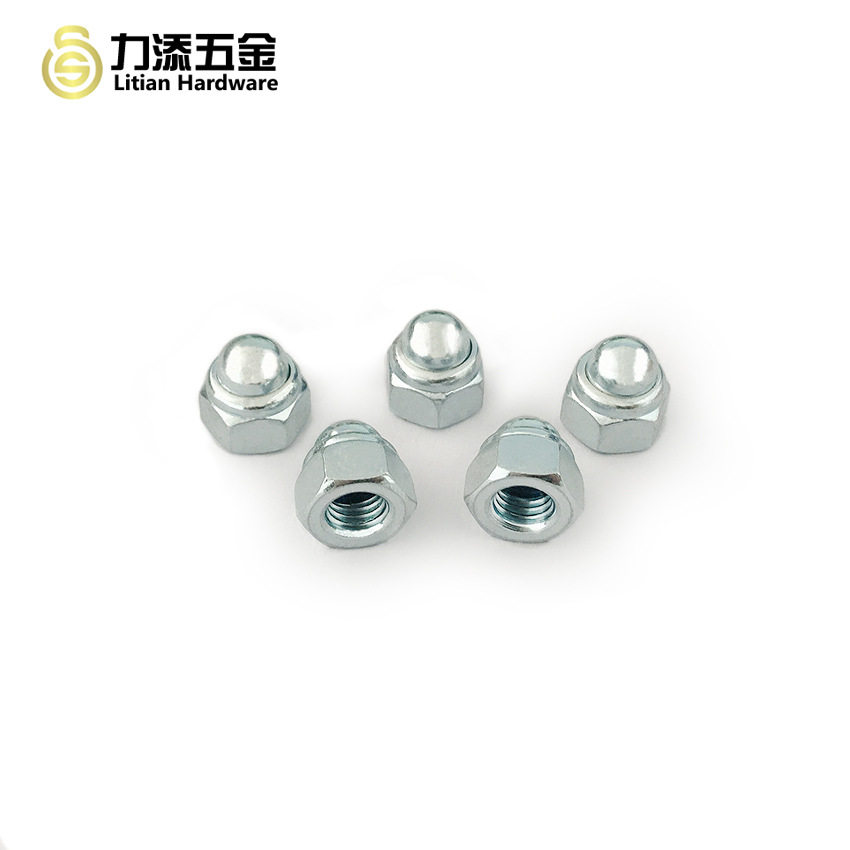 铁盖帽螺母尼龙圈防松盖型304不锈钢六角一体球头镀锌带盖螺丝帽图片