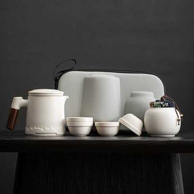 简约旅行茶具茶水分离过滤陶瓷快客杯一壶四杯便携式户外泡茶杯子