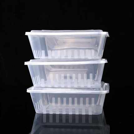 大号长方形一次性餐盒外卖打包盒加厚透明快餐盒食品级烧腊盒带盖
