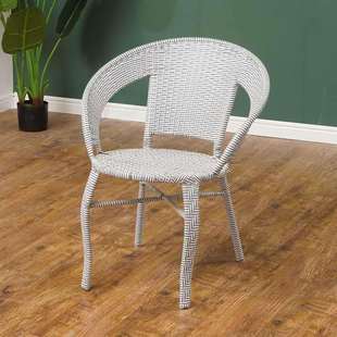 编织室内餐馆藤椅三件套 藤编椅子餐椅靠背椅子餐厅简约现代时尚