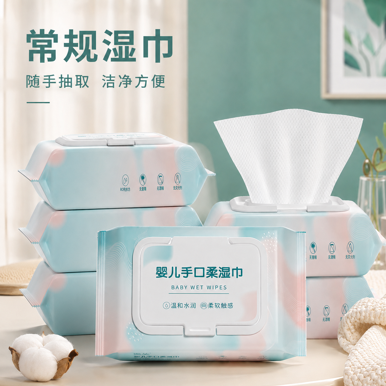 婴儿手口屁专用湿巾大包家庭装