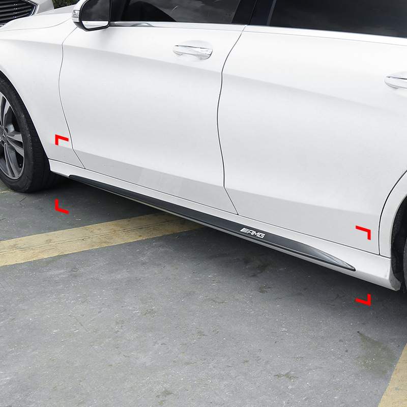 奔驰新C级C260L改装车身侧裙C200L C180L车门侧边防撞碳纤维装饰