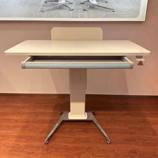 大台面办公升降演讲台发言台白色可移动小型会议讲桌带抽屉主持台