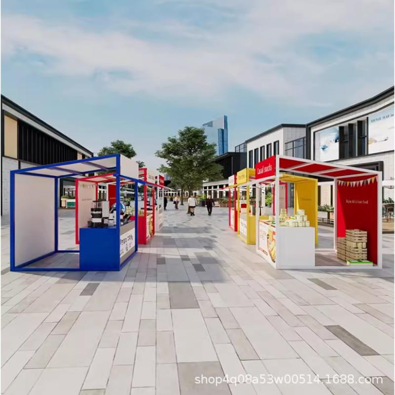 网红集市摊位夜市摆摊户外棚商场活动促销展示架促销台美食节花车