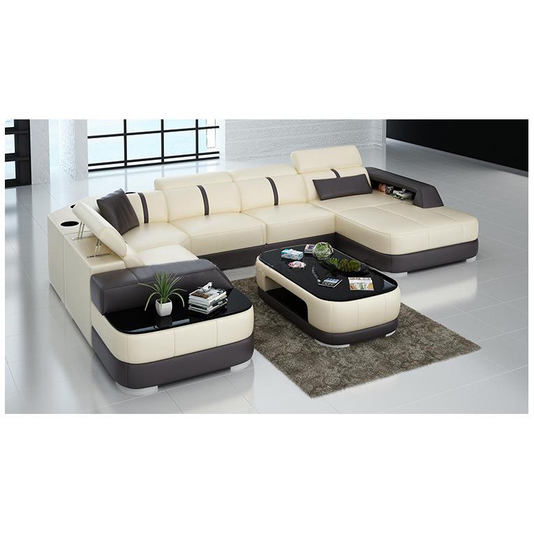 意式真皮沙发新款创意极简风客厅贵妃沙发转角组合后现代轻奢沙发