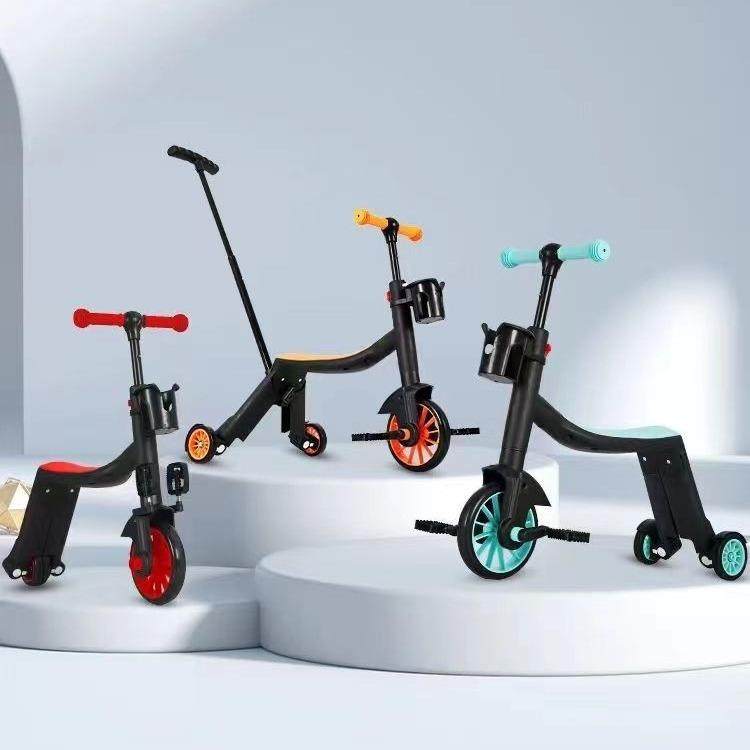 多功能儿童八合一变形平衡三轮滑行车脚踏车3-6岁带推把轻便推车