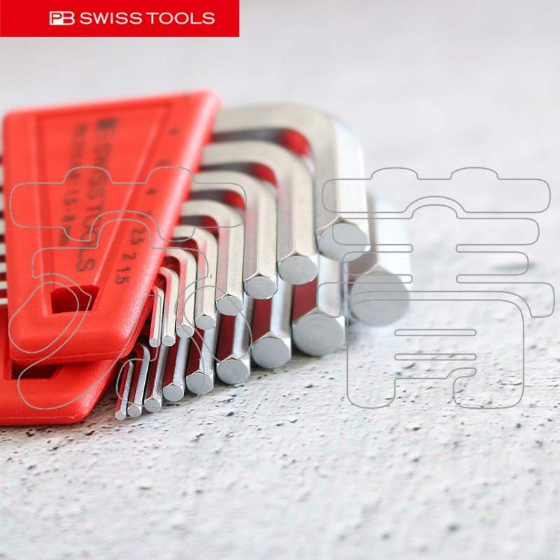 ll瑞士加长平头内六角扳手组套PB211.H-2/4/5/6/8/