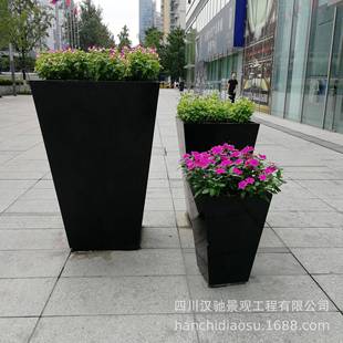 玻璃钢花箱工厂户外园林地产步行街种植花盆组合型方形容器