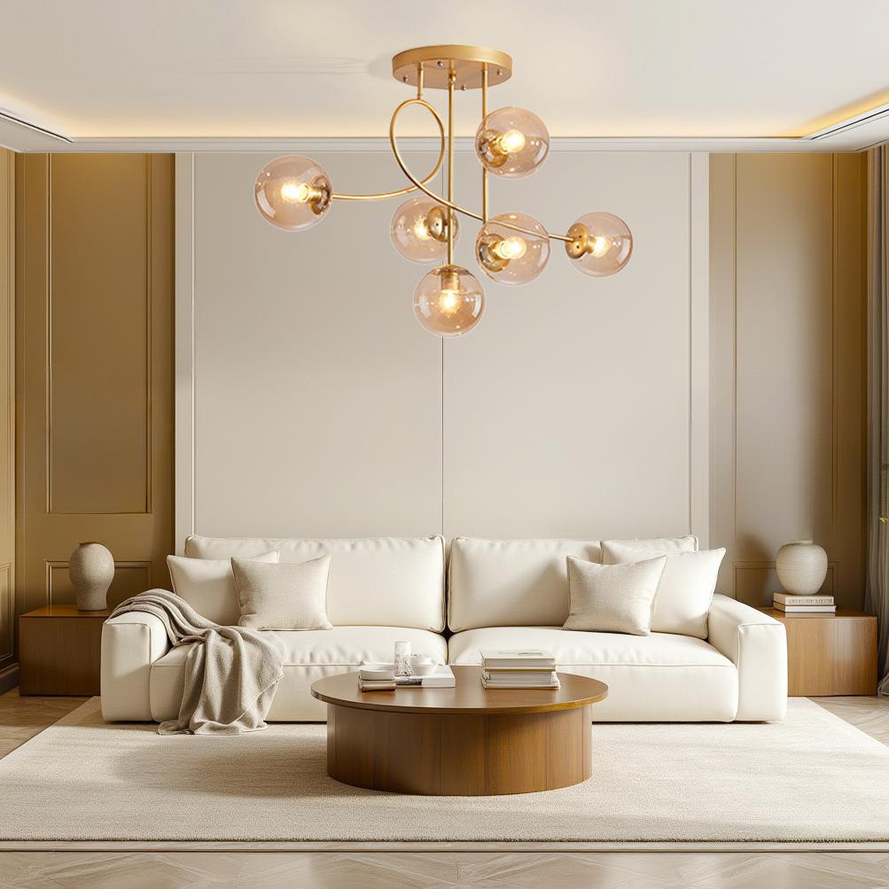 北欧卧室吊灯网红魔豆分子灯创意几何客厅餐厅家用灯具