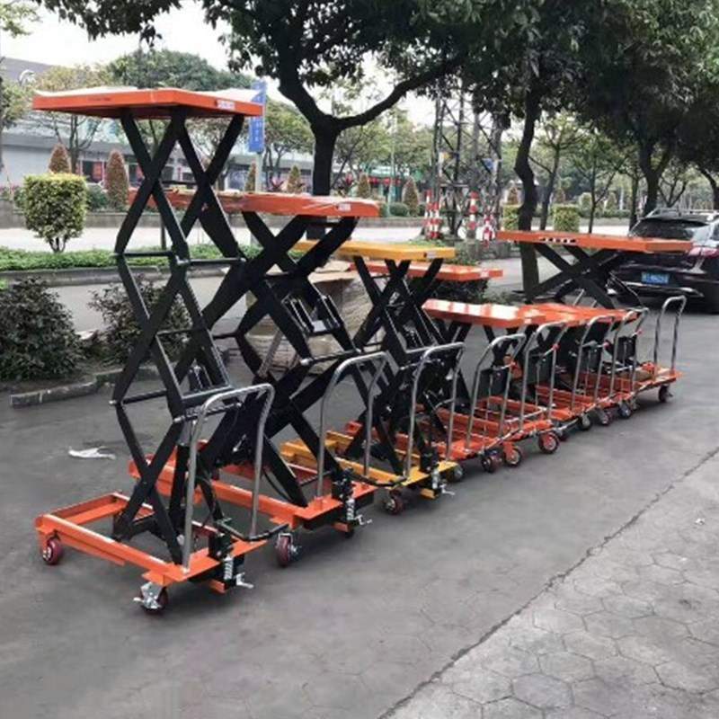 纽威达出售手动液压小平台 PTS1000升降平台车 仓库厂房搬运车